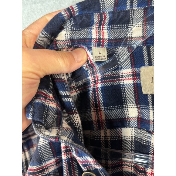 JACHS Flannel Shirt‎ Men's Large Multicolor Plaid 100% Cotton Pockets Button-Up - Picture 5 of 11